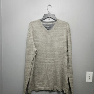 Eddie Bauer men's light weight V neck pullover sweater merino wool blend…